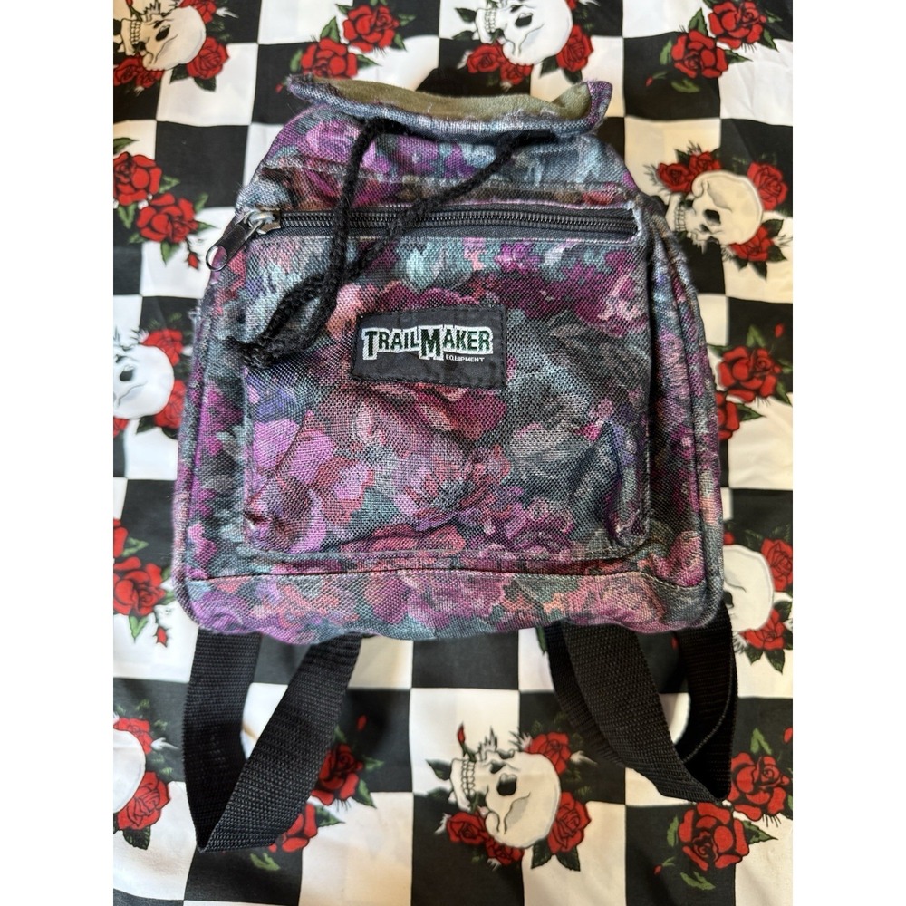 Vintage‎ Trail Maker Floral Mini Backpack Drawstring Daypack 7x11